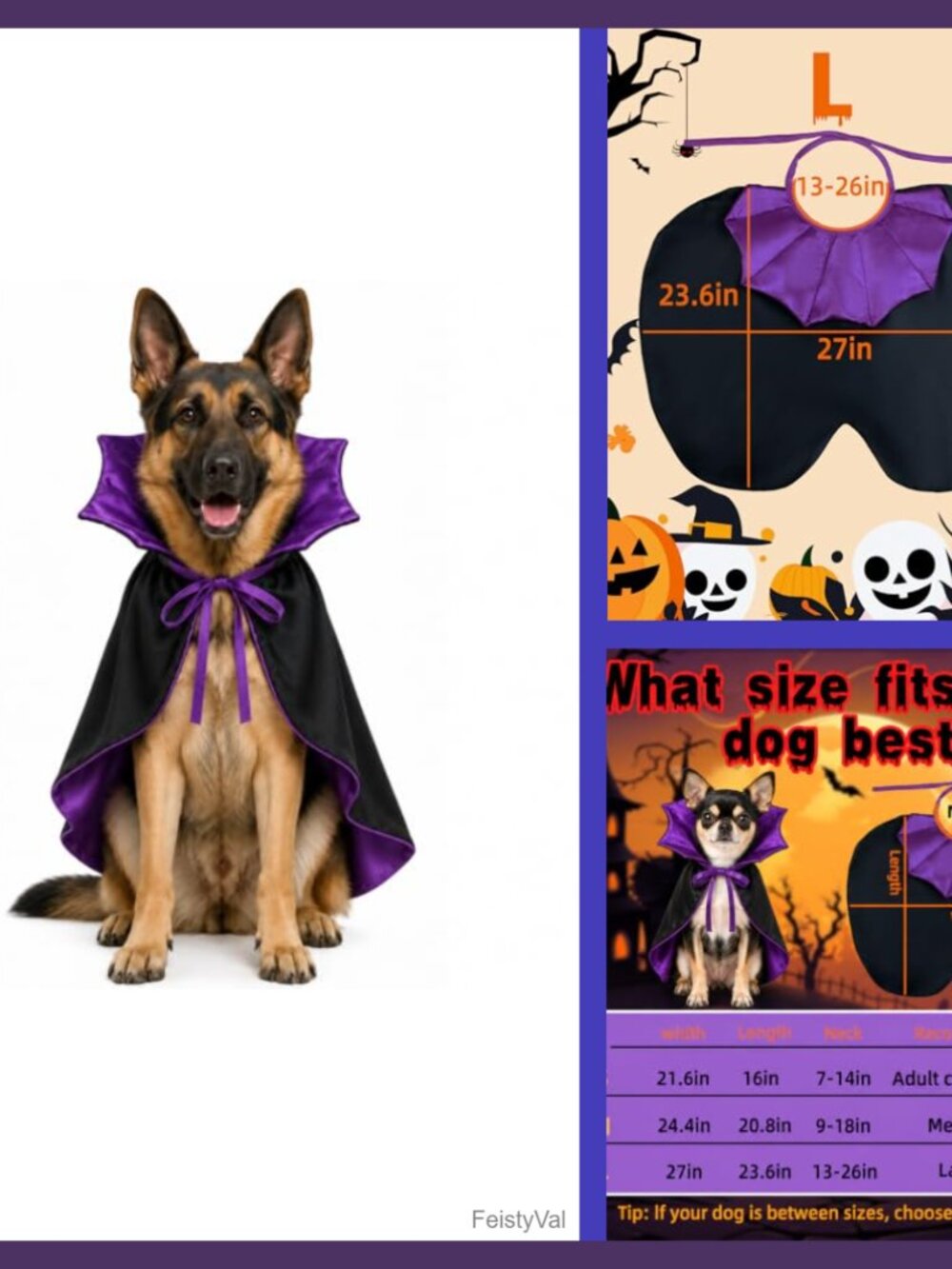 Dog Halloween Costume Vampire Devil Cape Large Breed Adjustable Drawstring